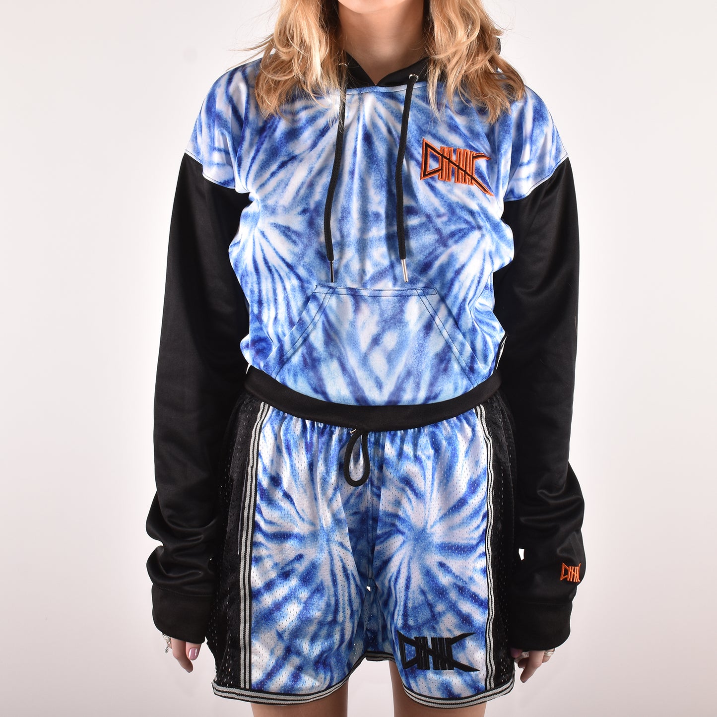 Women's Woodstock Tie-Dye Crop Hoodie | Blue