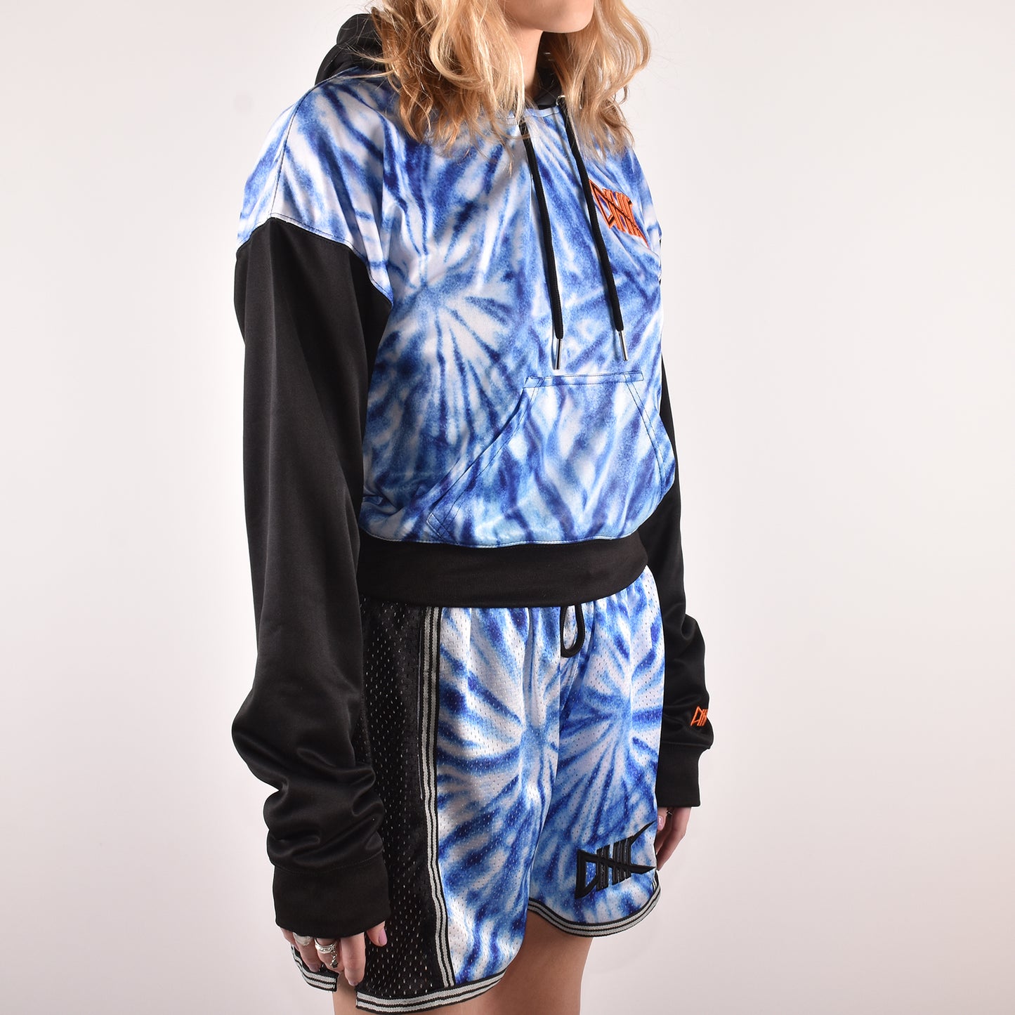 Women's Woodstock Tie-Dye Crop Hoodie | Blue