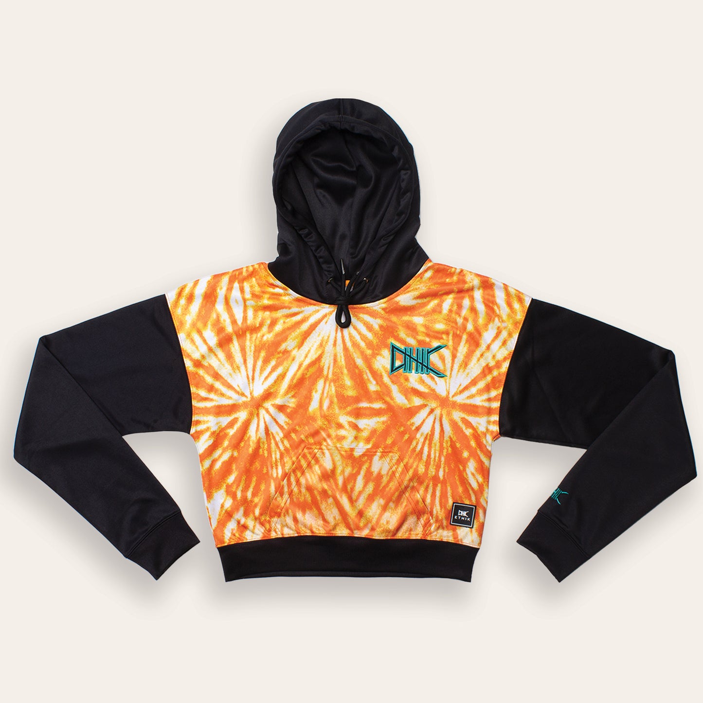 Women's Woodstock Tie-Dye Crop Hoodie | Orange