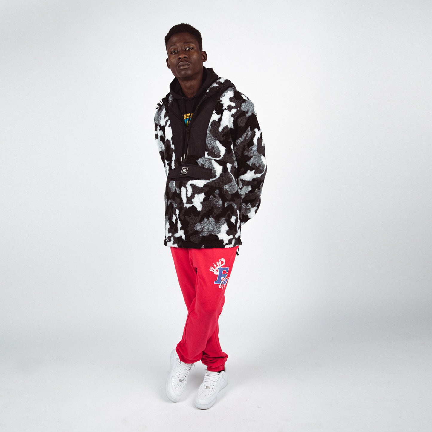 Half Zip Sherpa Fleece Jacket | Camo