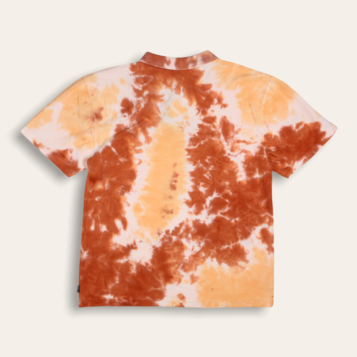 Shibori Dyed Polo | Orange