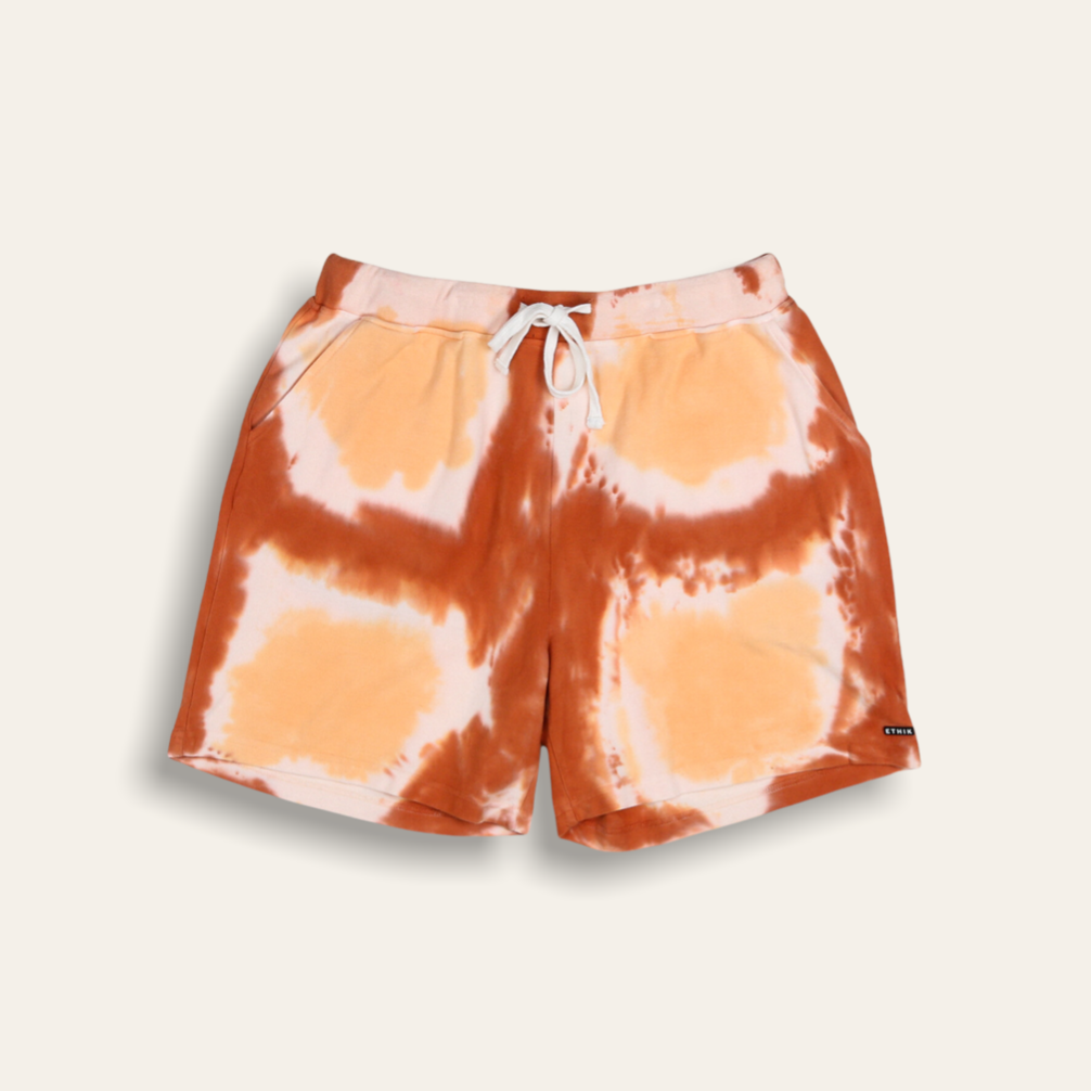 Shibori Dyed Shorts | Orange