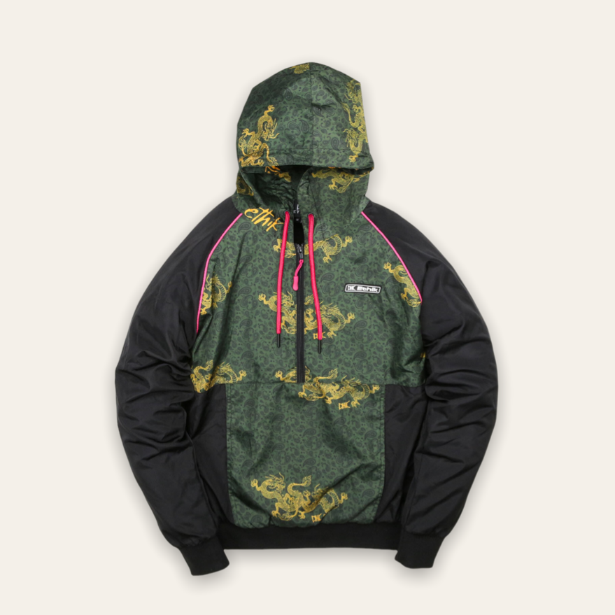 Women's Kimono Dragon Windbreaker | Olive