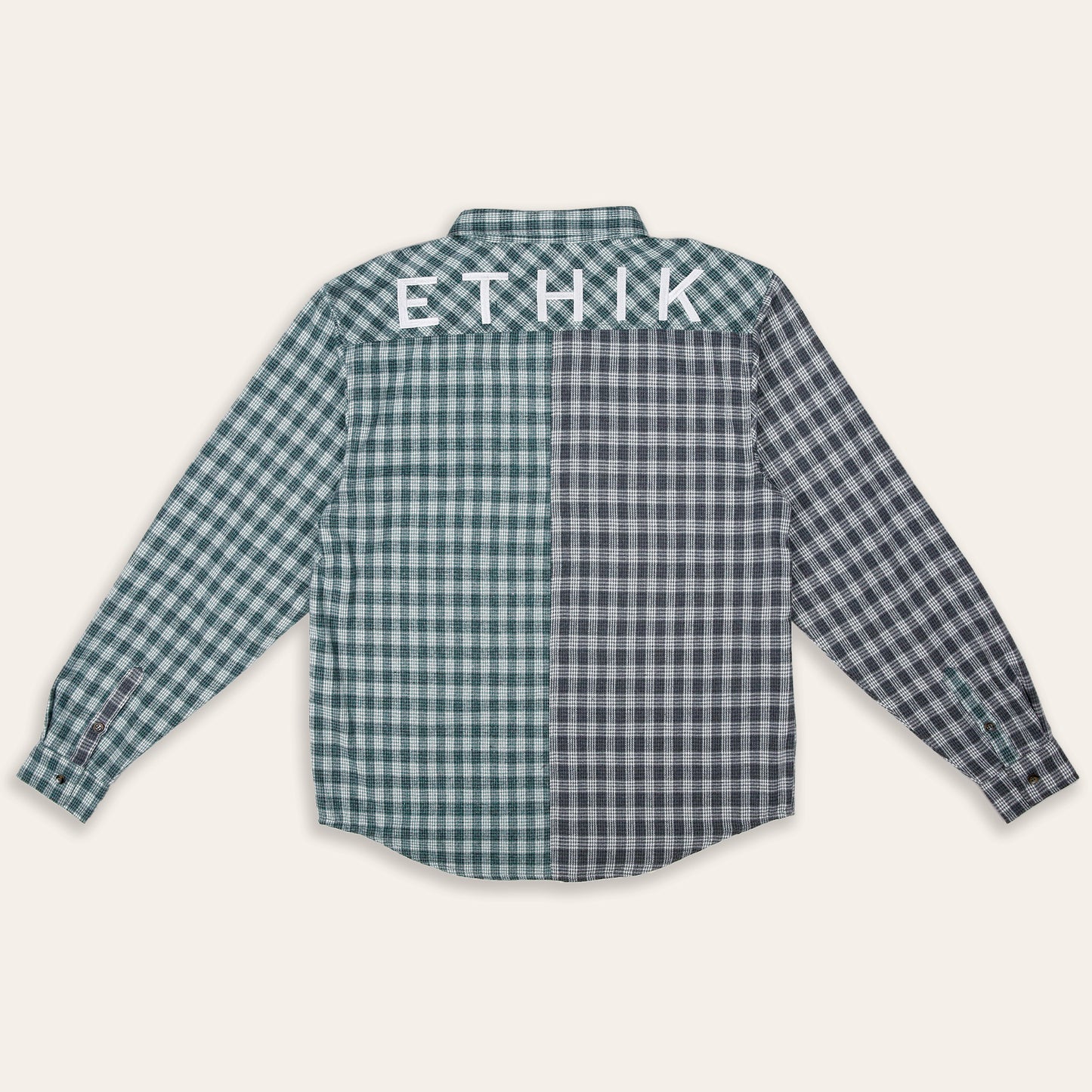 Split Houndstooth Flannel | Teal & Grey