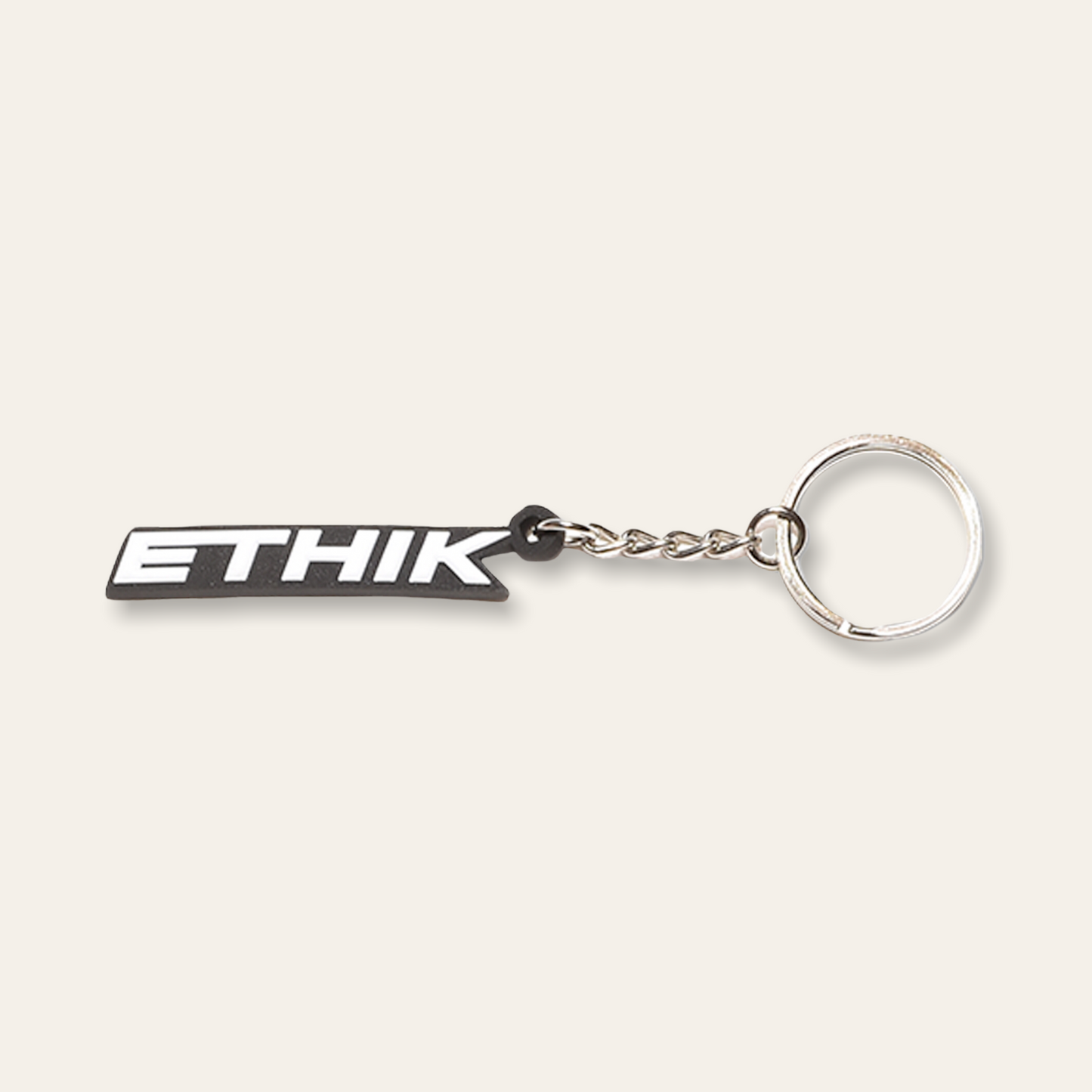 Italic Logo Keychain | White