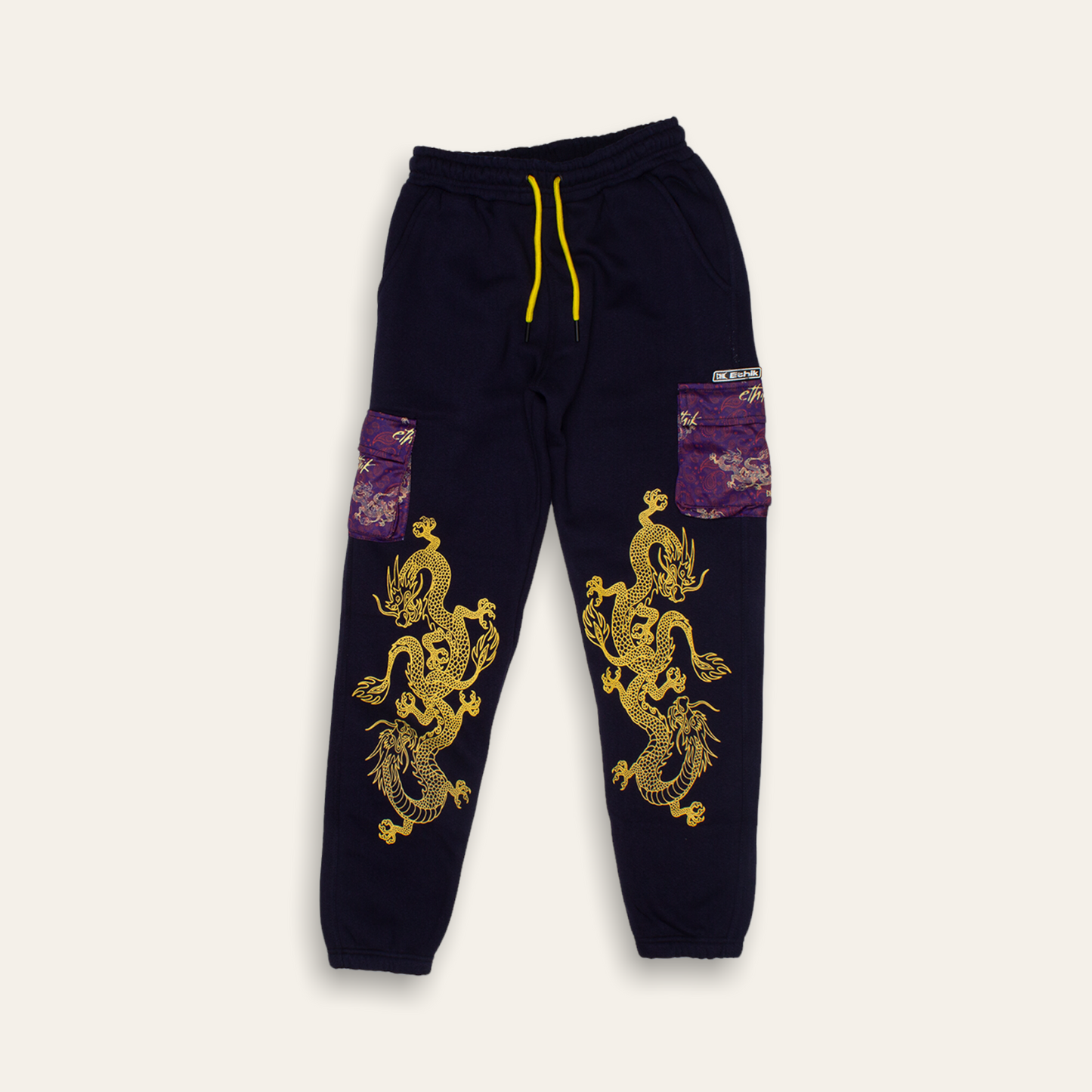 Women's Kimono Dragon Sweatpants | Navy