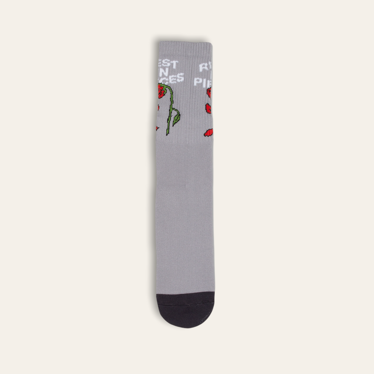 Rest In Pieces Crew Socks | Grey