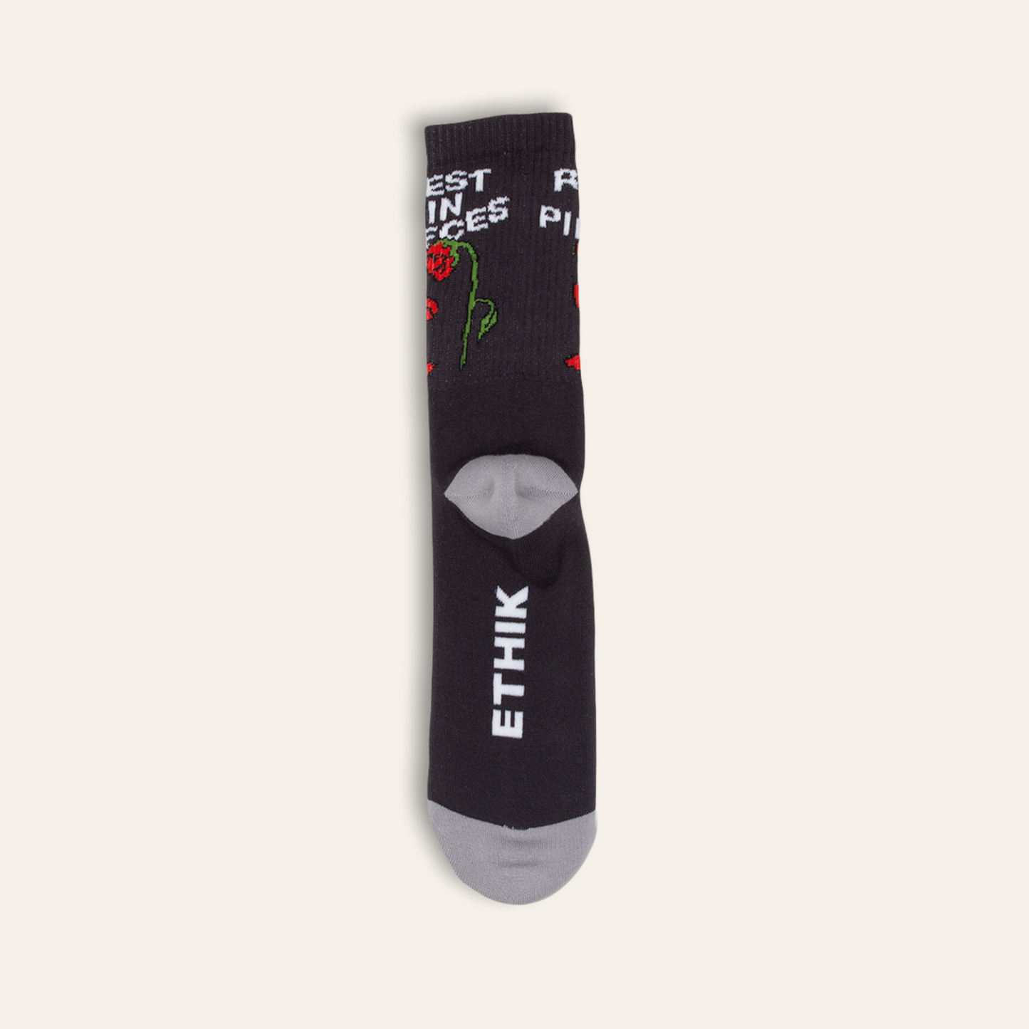 Rest In Pieces Crew Socks | Black