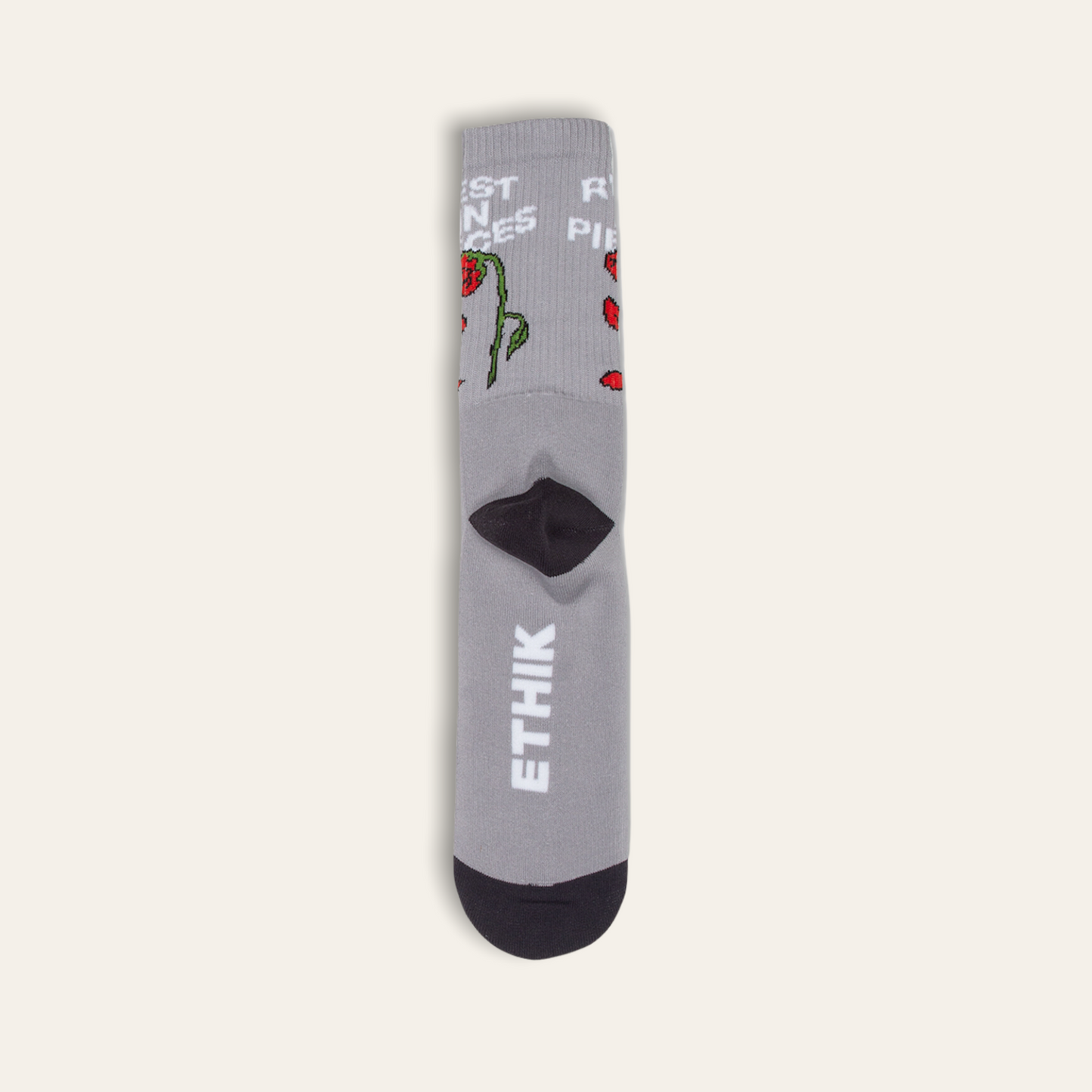 Rest In Pieces Crew Socks | Grey