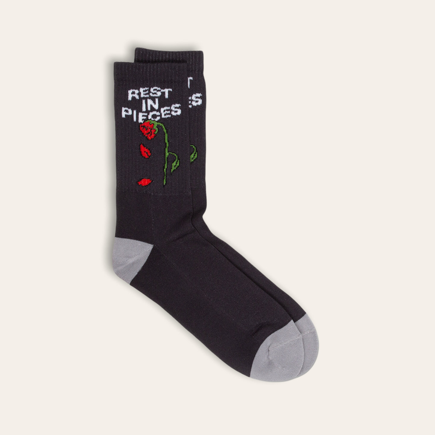 Rest In Pieces Crew Socks | Black