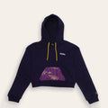Women's Kimono Dragon Crop Hoodie | Navy