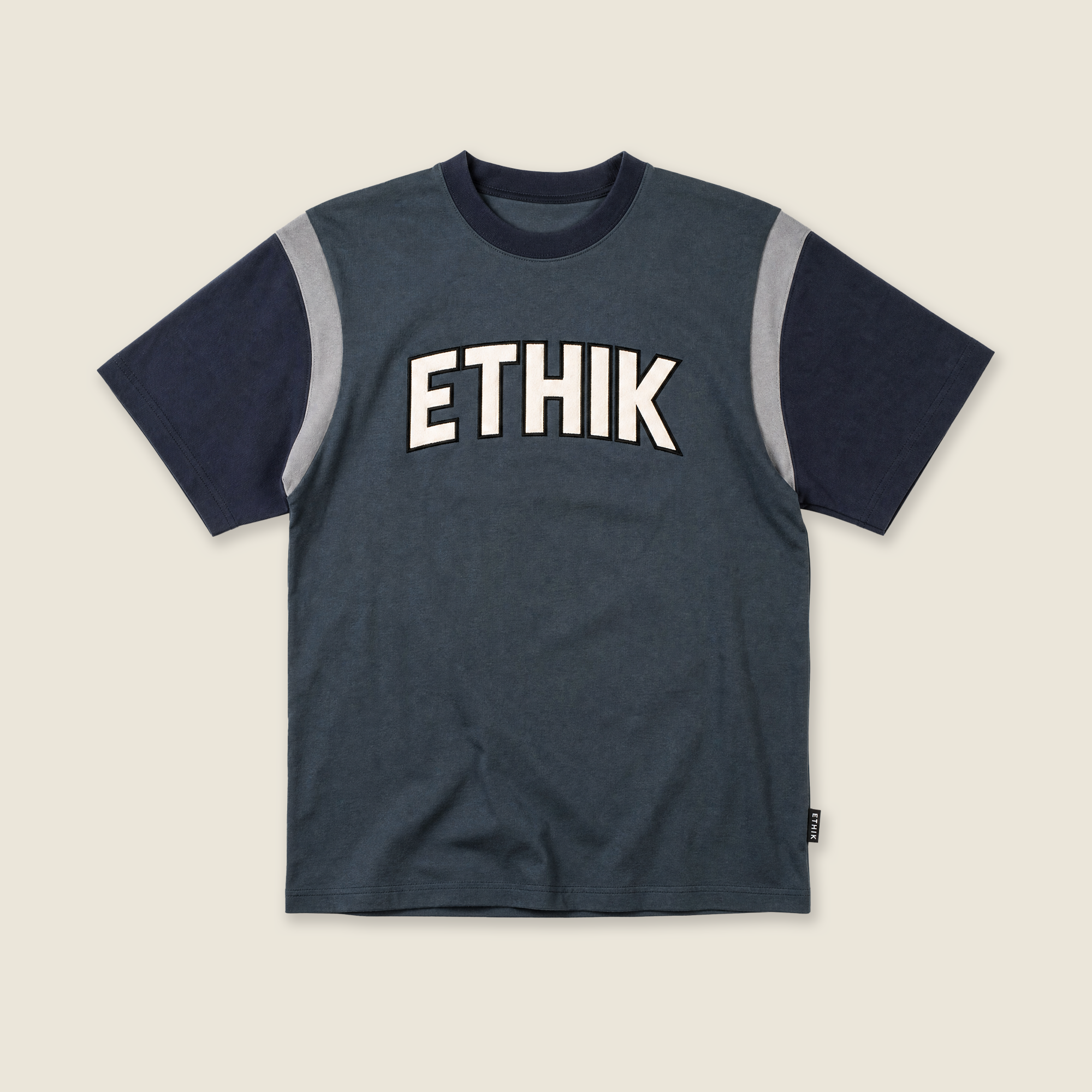 Terry Block Tee | Charcoal