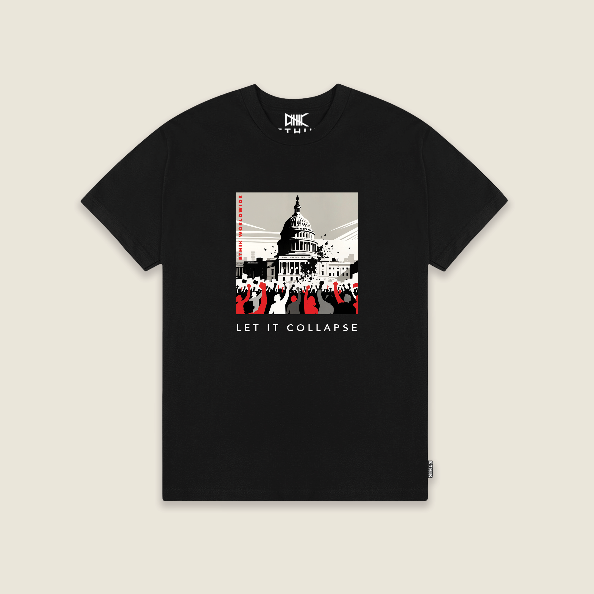 Let it Collapse Tee | Black