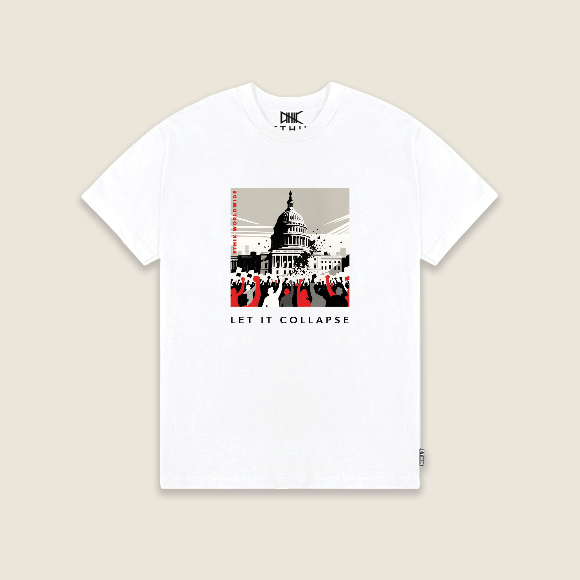 Let it Collapse Tee | White