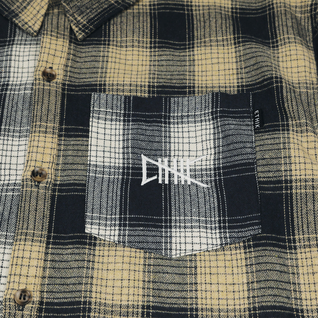 Split Houndstooth Flannel | Navy & Cream