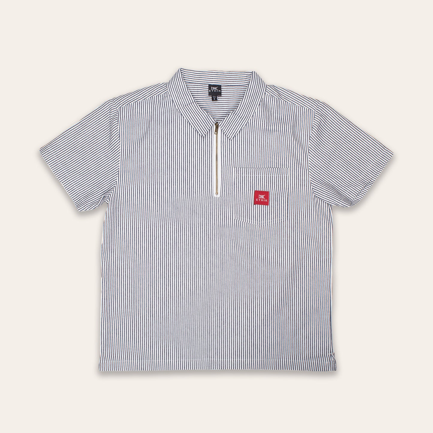 Hickory Stripe Quarter Zip Shirt