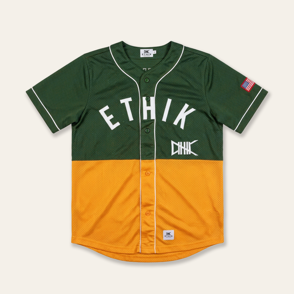 Split-Tone Baseball Jersey | Green/Orange (c. 2017)