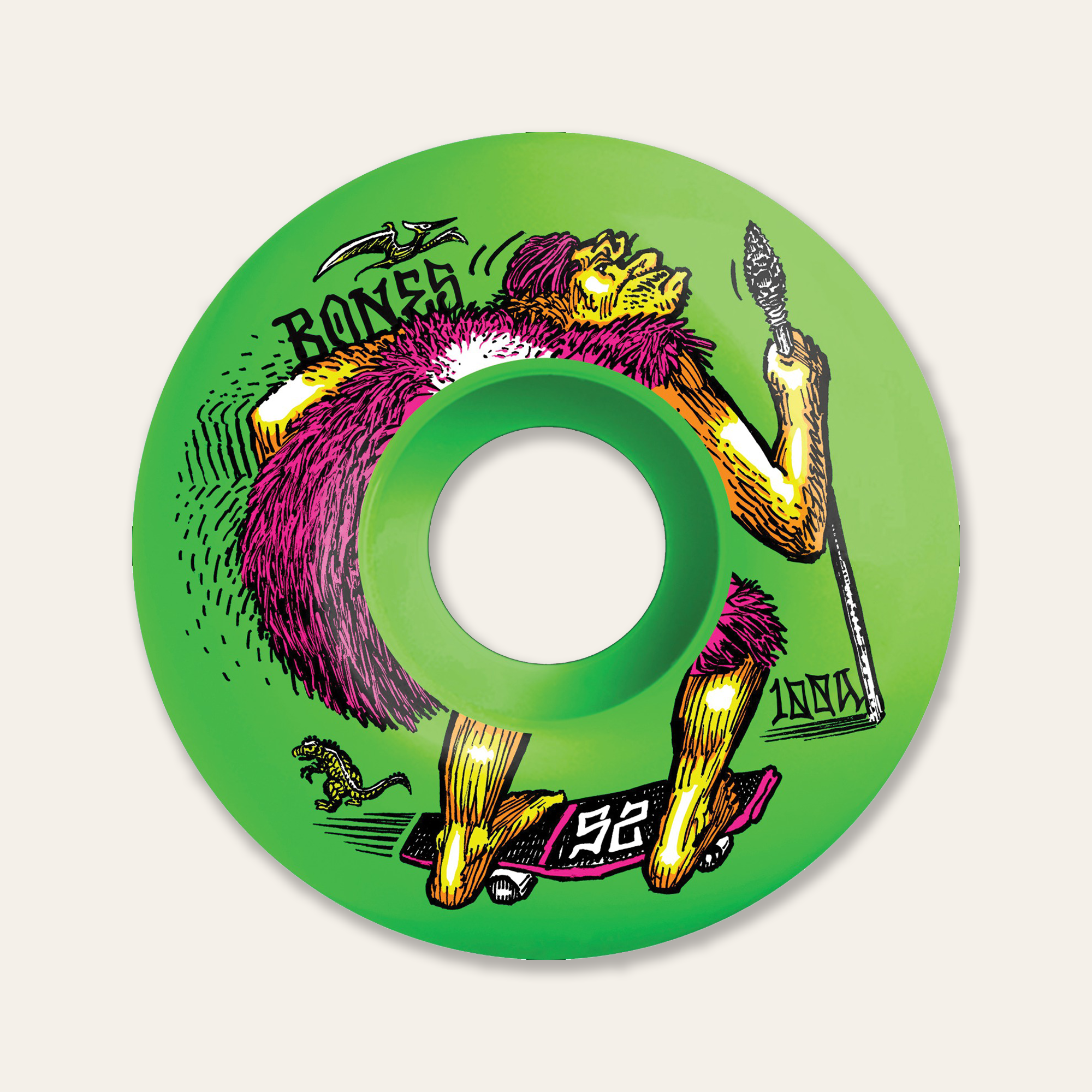 Bones - 100's OG V4 NEONderthal 52mm 100A - Green