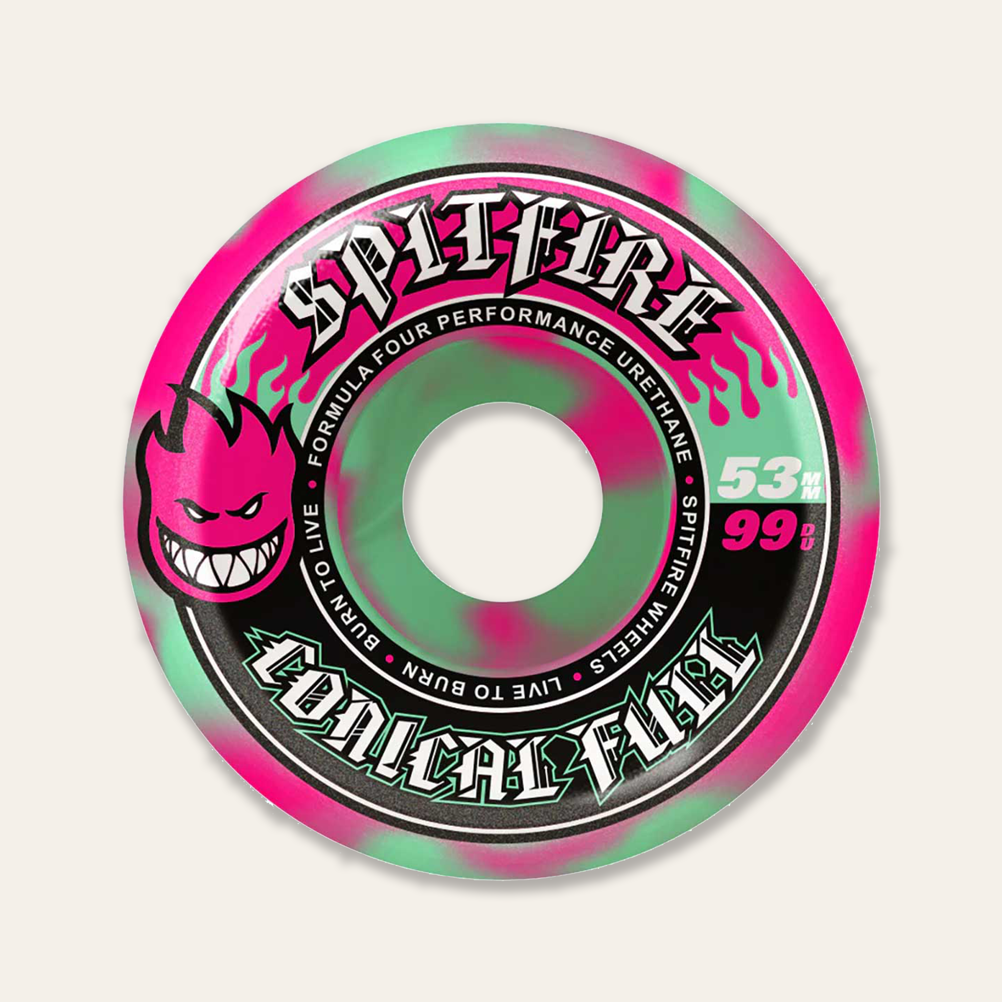 Spitfire - F4 99A Conical Full 53mm - Pink/Teal Swirl