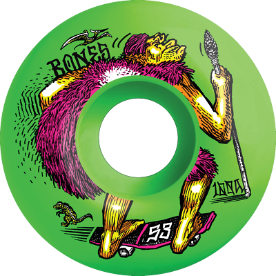 BONES 100's OG V4 NEONDERTHAL 53mm 100A GREEN