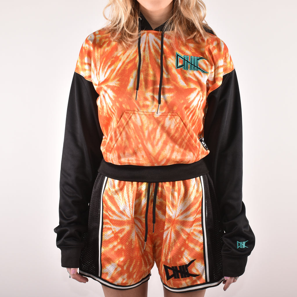 Women's Woodstock Tie-Dye Crop Hoodie | Orange