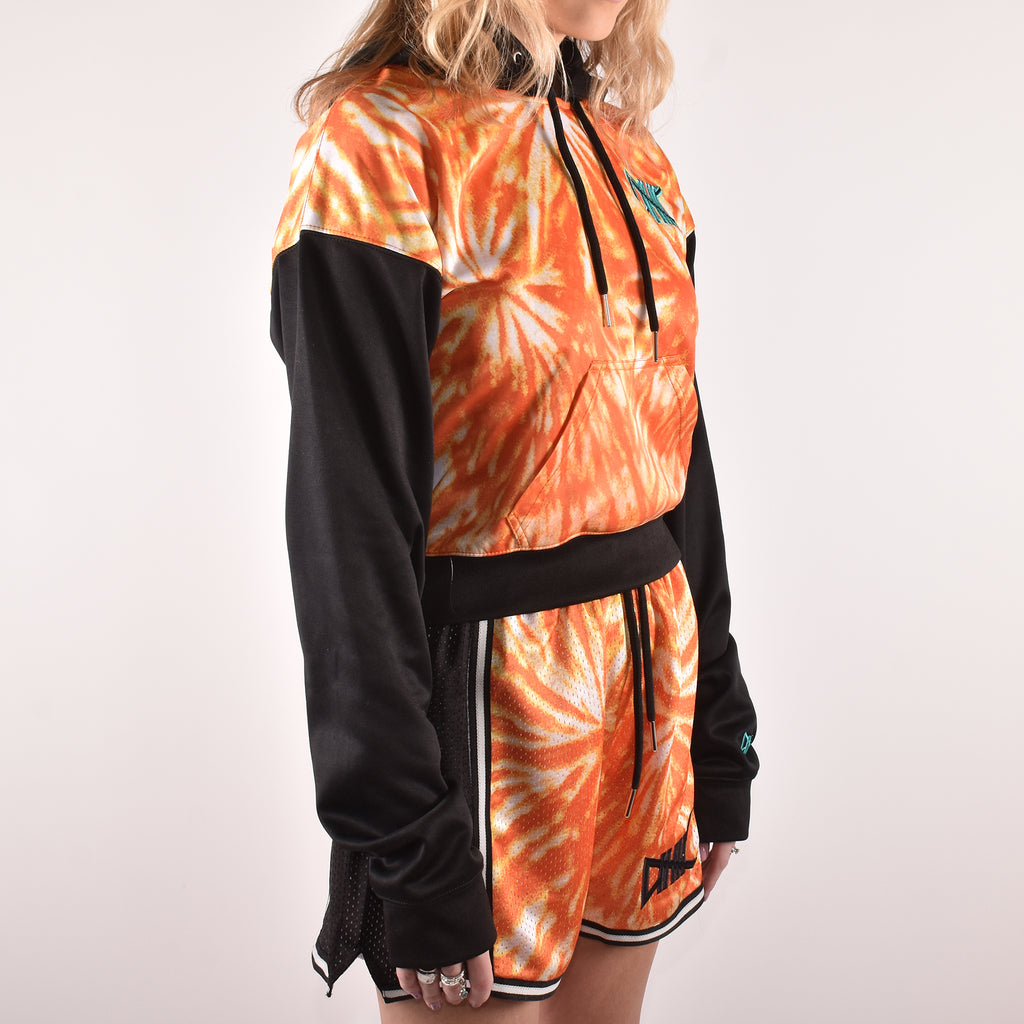 Women's Woodstock Tie-Dye Crop Hoodie | Orange