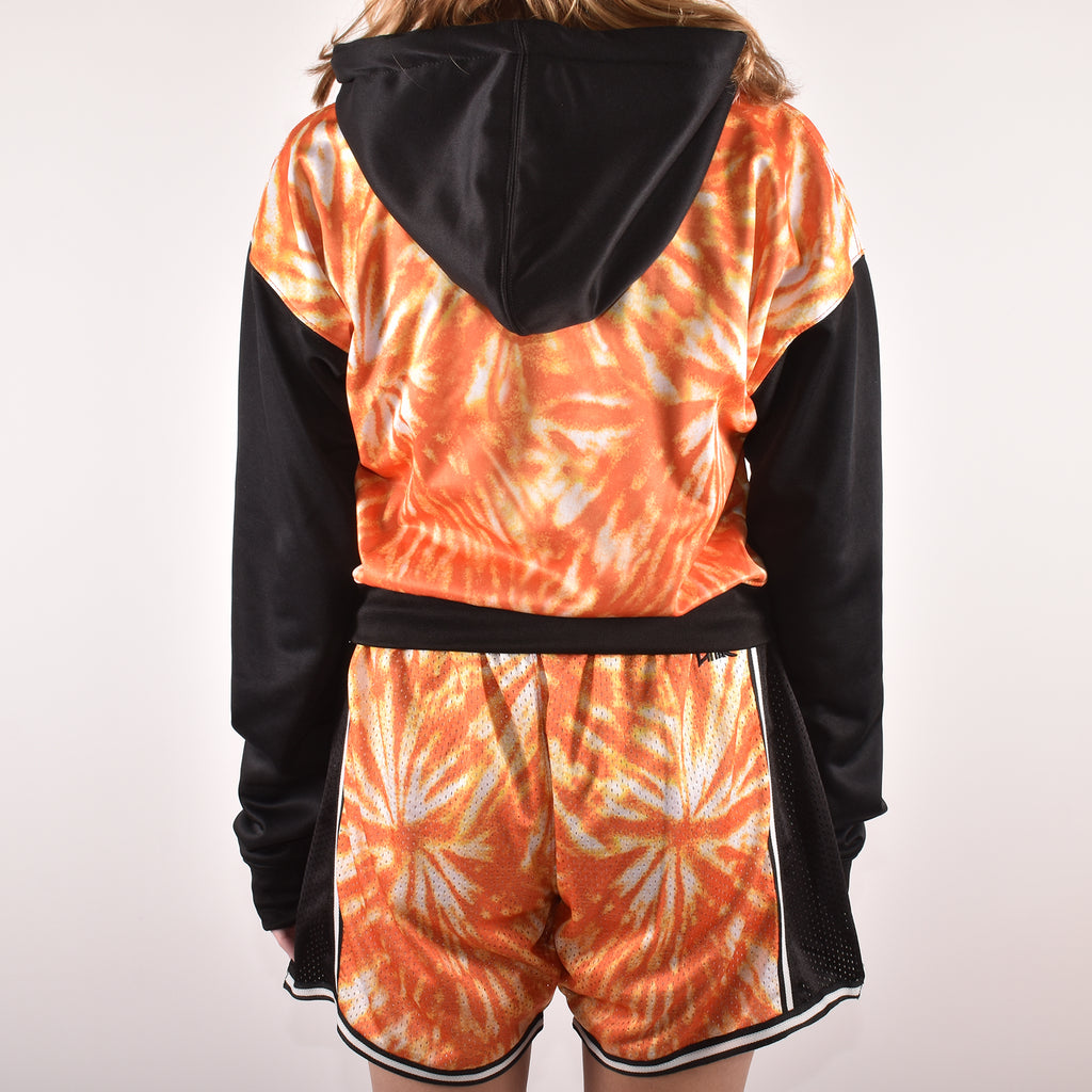 Women's Woodstock Tie-Dye Crop Hoodie | Orange