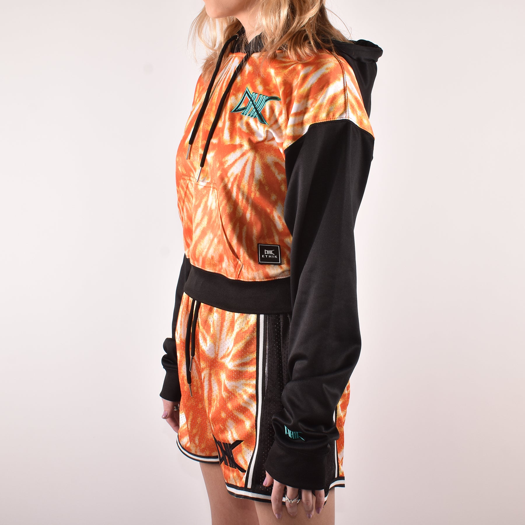 Women's Woodstock Tie-Dye Crop Hoodie | Orange