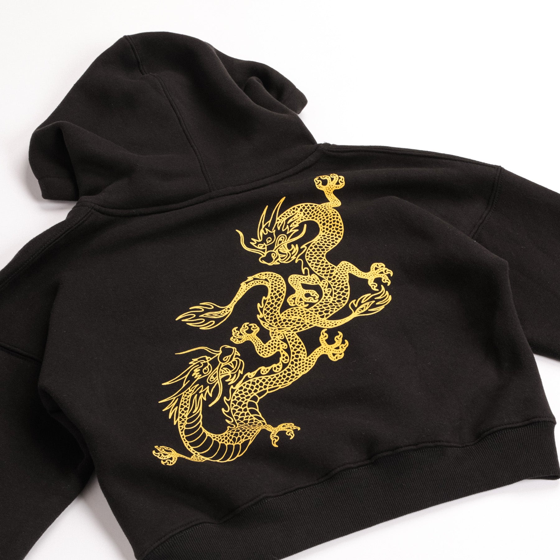Women's Kimono Dragon Crop Hoodie | Black