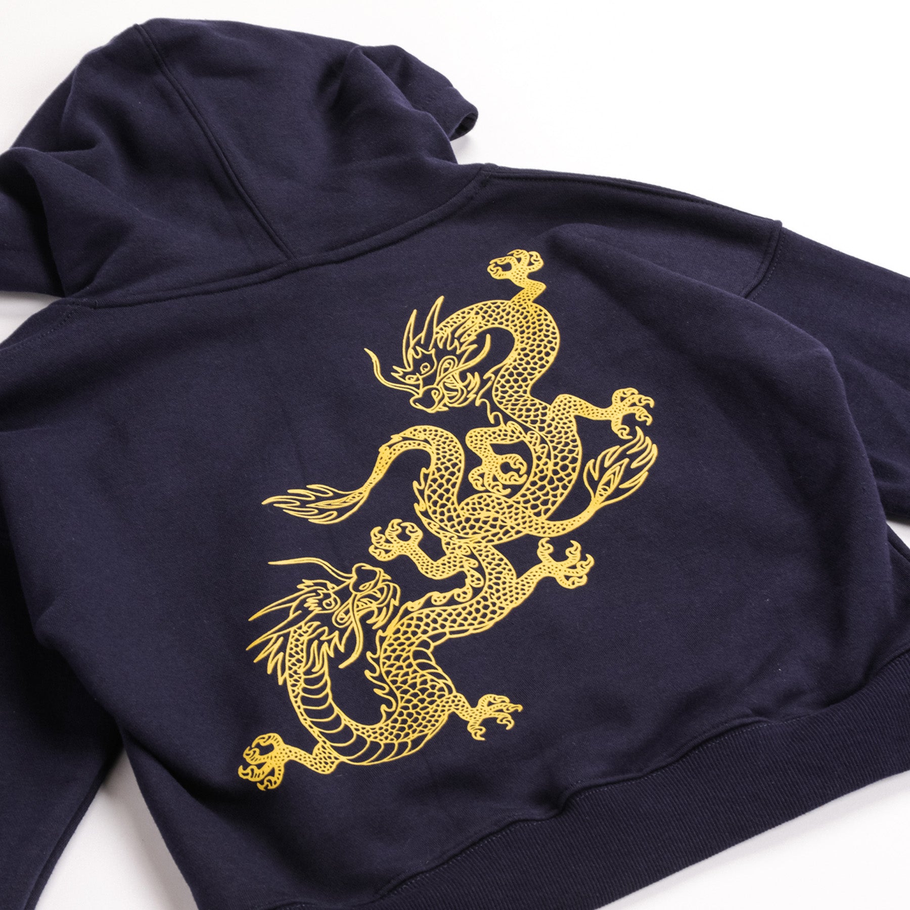 Women's Kimono Dragon Crop Hoodie | Navy