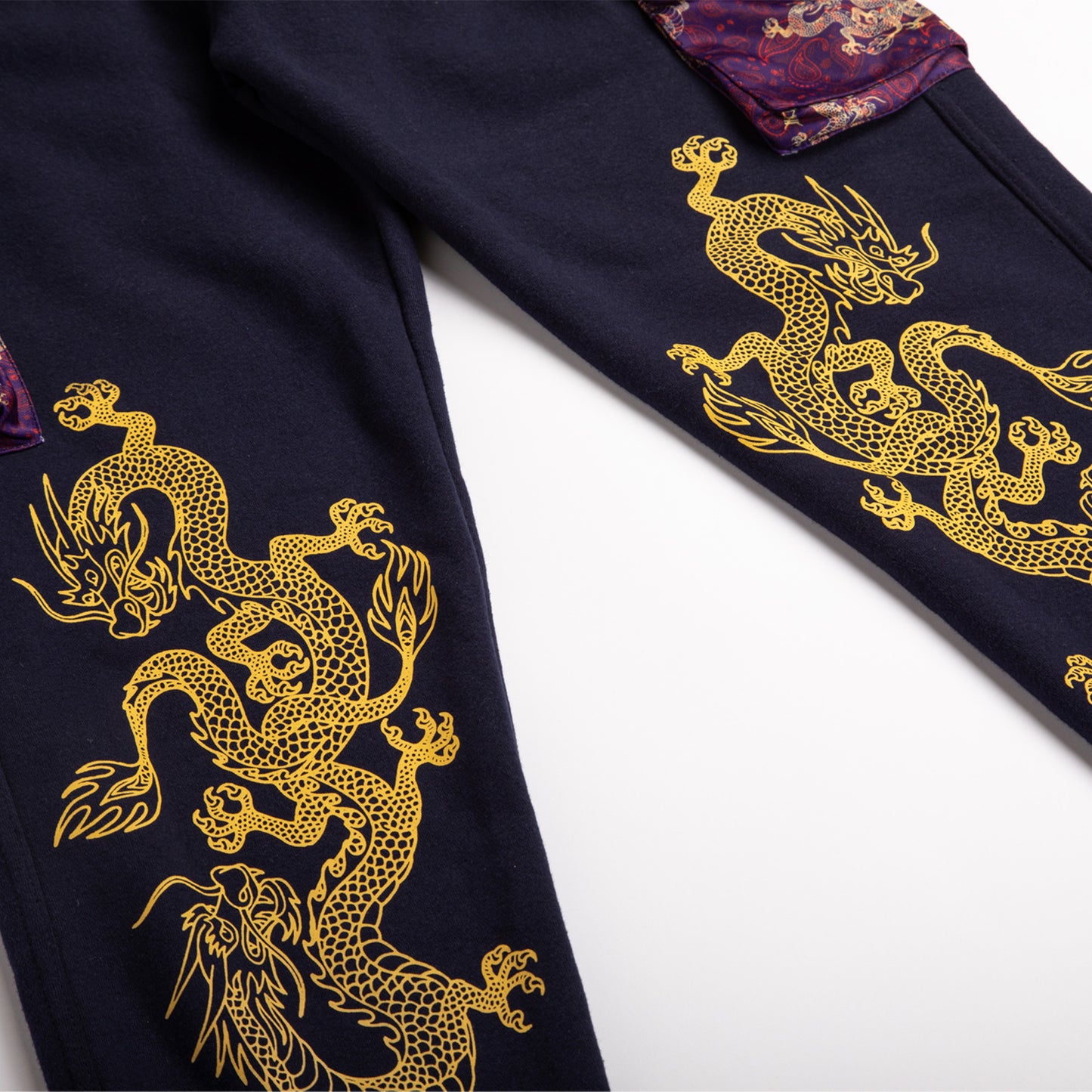 Women's Kimono Dragon Sweatpants | Navy