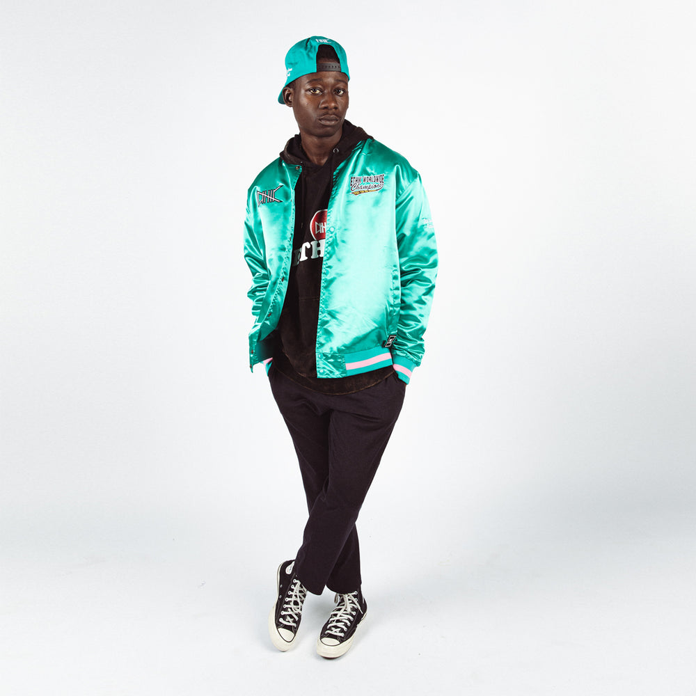 
            
                Load image into Gallery viewer, World Champs Bomber Jacket | Teal
            
        