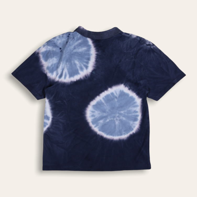 
            
                Load image into Gallery viewer, Shibori Dyed Polo |  Blue
            
        