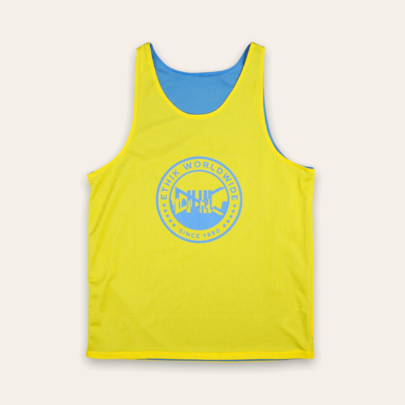 Warm Up Pinnie | Blue & Yellow