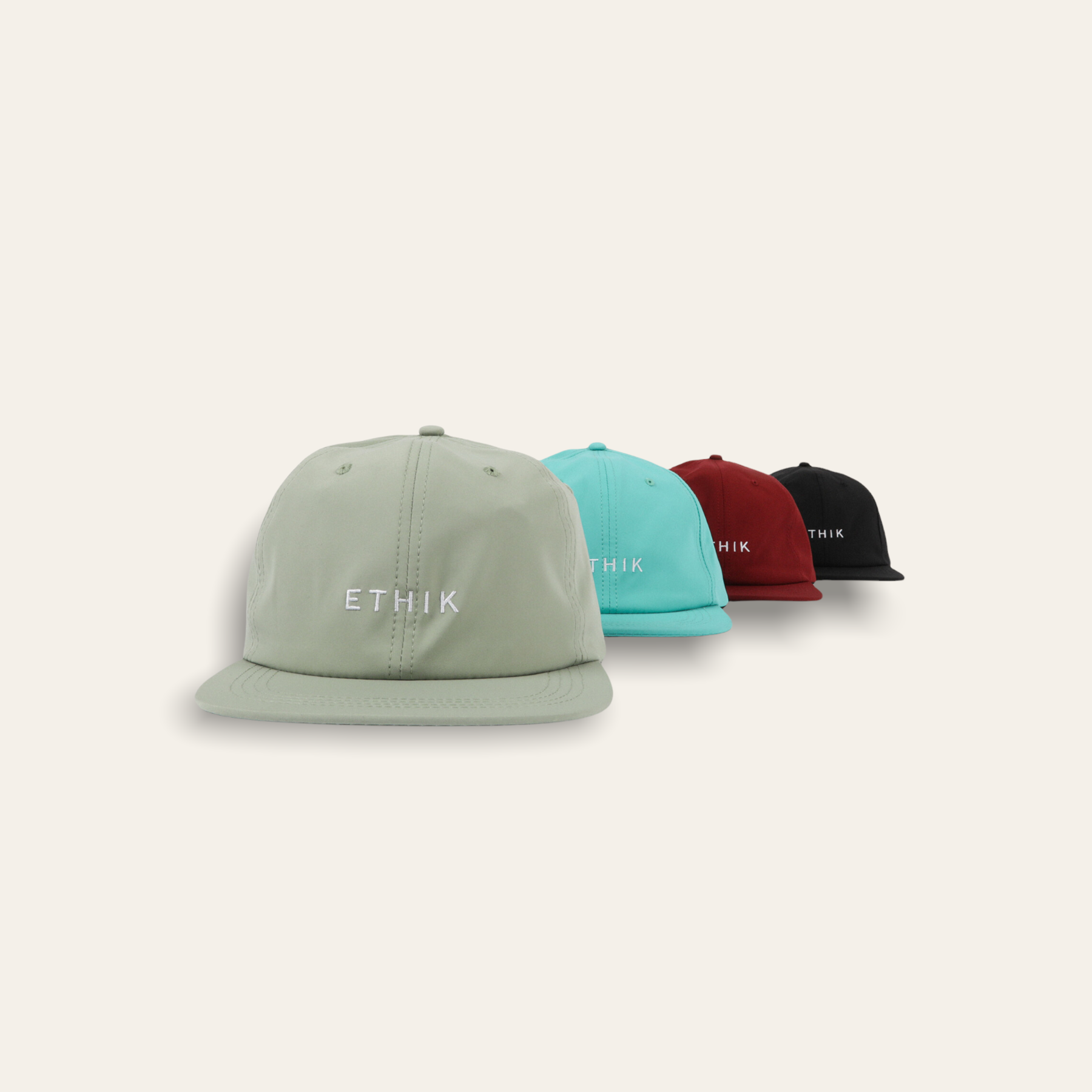 Nylon Unconstructed 6 Panel |  Black