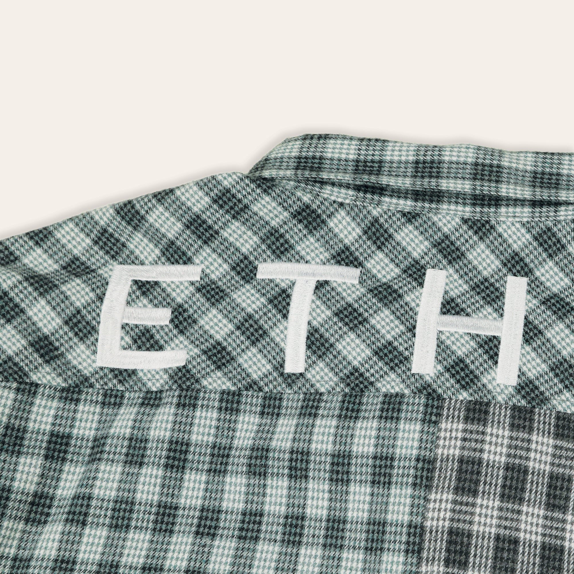 Split Houndstooth Flannel | Teal & Grey