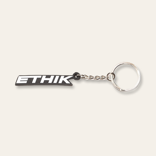 Italic Logo Keychain | White
