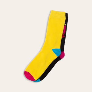 
            
                Load image into Gallery viewer, Metropolis Crew Socks |  Black/Yellow
            
        