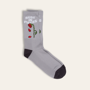 
            
                Load image into Gallery viewer, Rest In Pieces Crew Socks | Grey
            
        