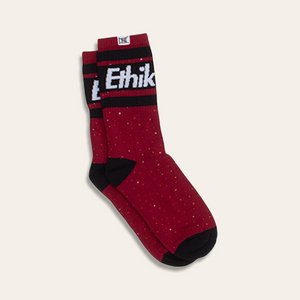 
            
                Load image into Gallery viewer, Speckled Crew Sock | Maroon
            
        