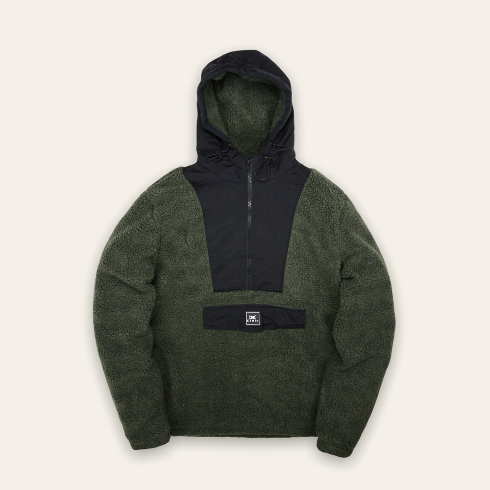 Half Zip Sherpa Fleece Jacket | Olive