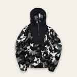 Half Zip Sherpa Fleece Jacket | Black | Camo